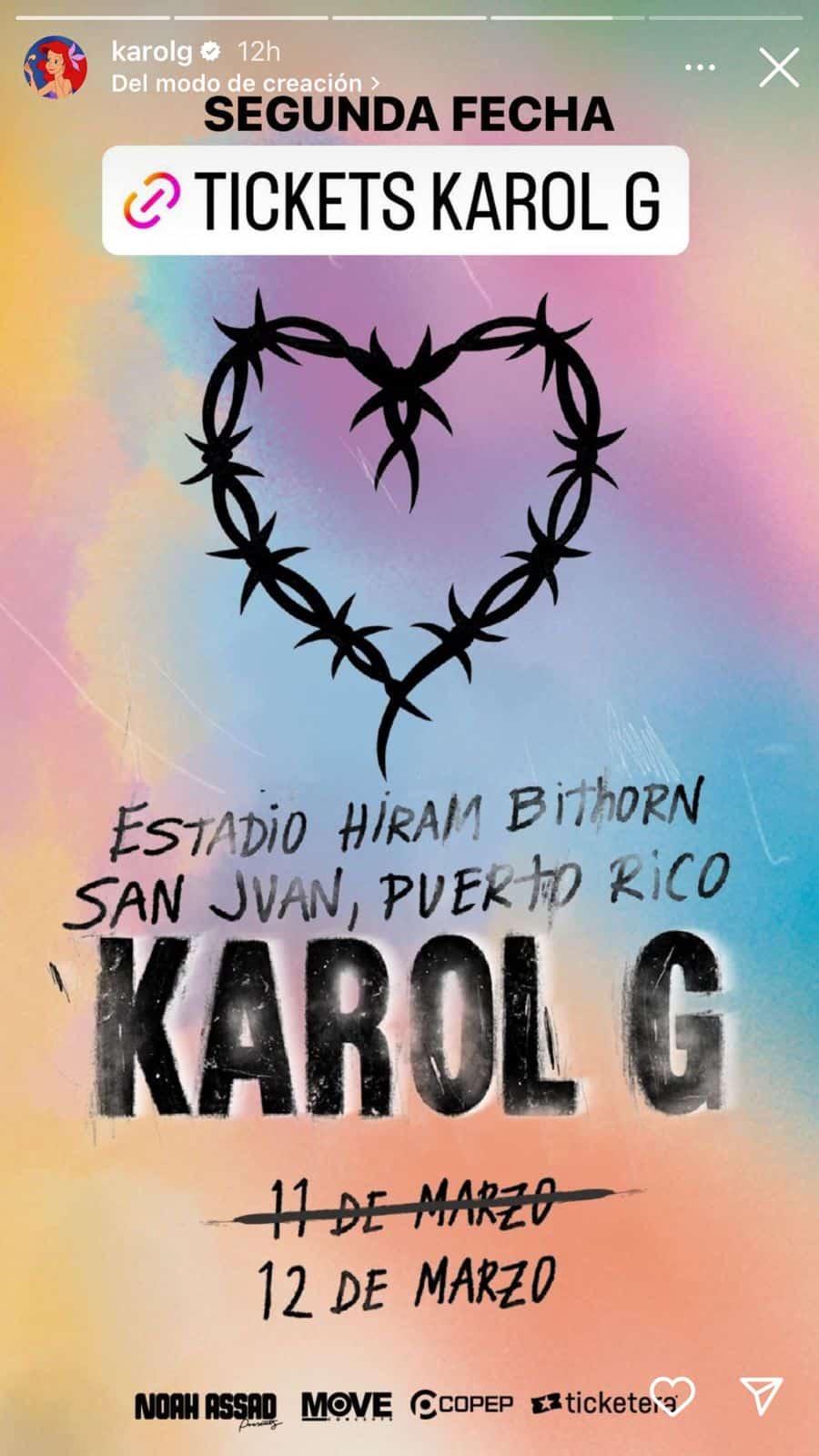 La artista dio a conocer el sold out.