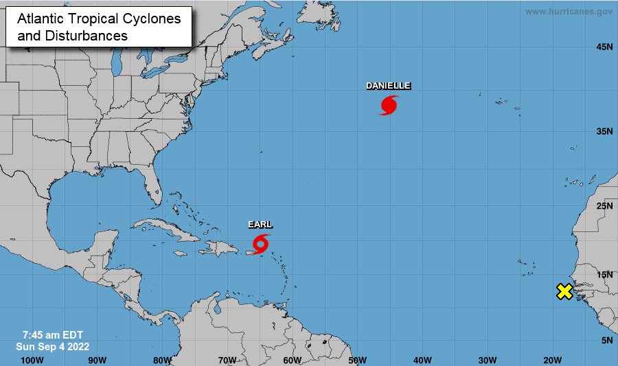 Danielle retoma categoría de huracán y Earl se deja sentir en Puerto Rico