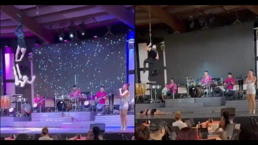 Video | Acróbata cae de las alturas en pleno show y nadie la auxilia