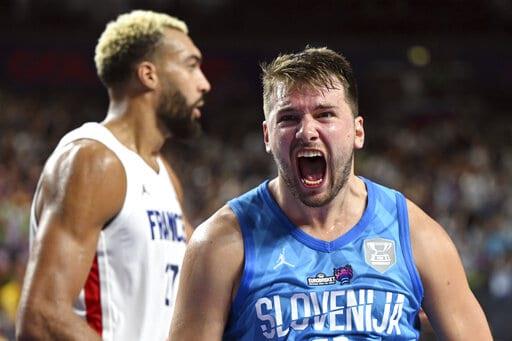 Doncic enloquece con 47 puntos, Eslovenia vence a Francia