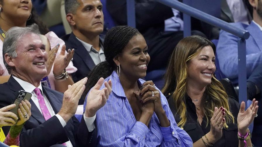 Michelle Obama, fan de Tiafoe en la semifinal del US Open Michelle Obama, fan de Tiafoe en la semifinal del US Open