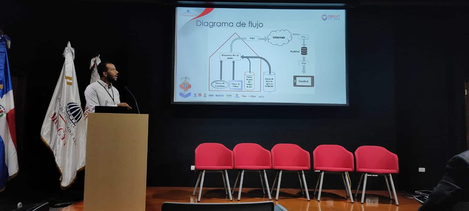 Luis Torres durante presentación sistema para monitoreo de consumo energético. 