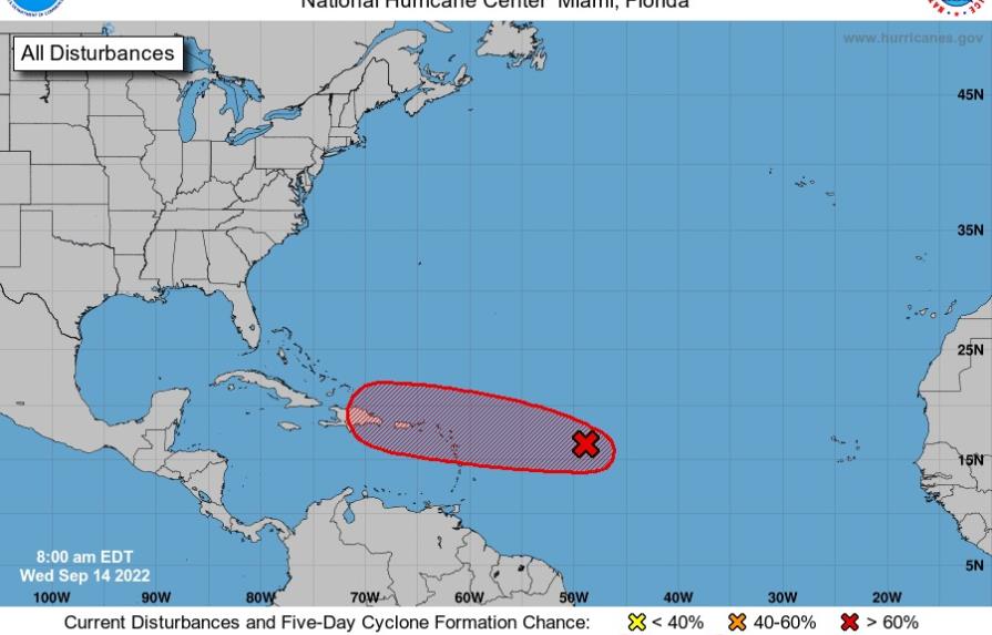 Zona de disturbio aumenta a 70 % la probabilidad de ser ciclón y se acercará al mar Caribe