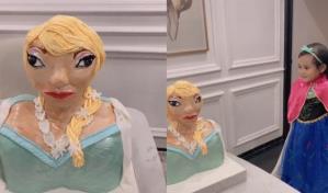 Video | Niña recibe bizcocho de cumpleaños fallido con la figura de Frozen y su reacción se hizo viral