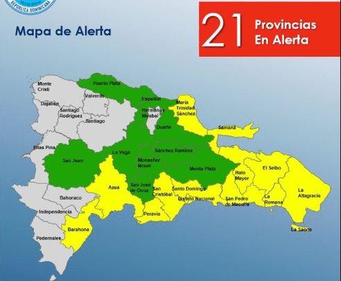 República Dominicana tiene 21 provincias bajo alerta meteorológica ante paso de la tormenta Fiona
