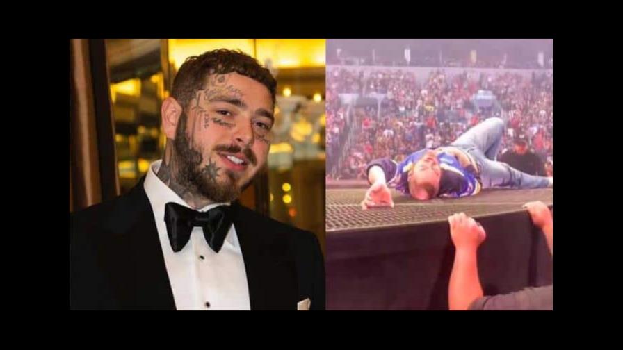 Video | La aparatosa caída del rapero Post Malone en pleno concierto