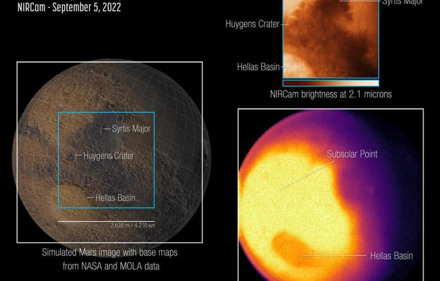 Telescopio espacial Webb capta imágenes de Marte