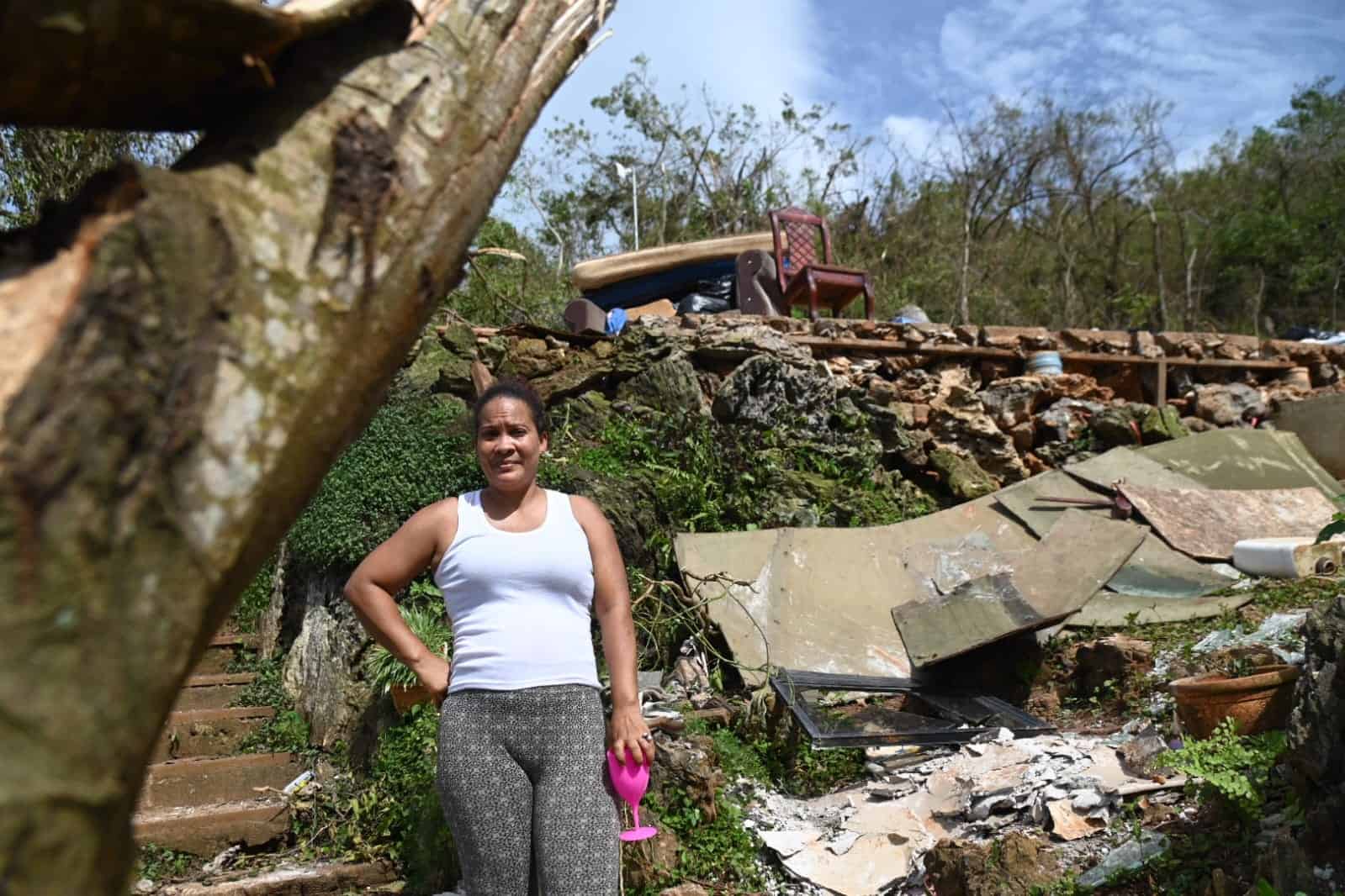 María Aideé, madre de siete niños que perdió sus pertenencias durante el huracán Fiona.