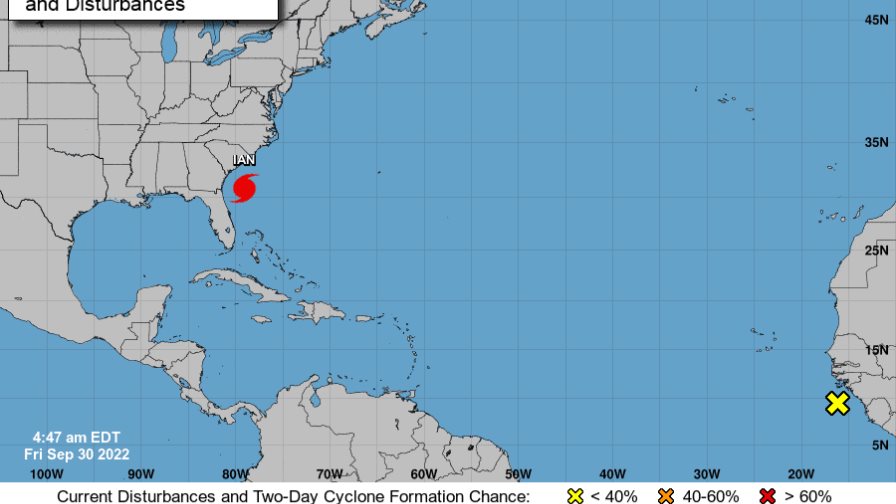 El centro del huracán Ian se acercará y alcanzará la costa de Carolina del Sur hoy
