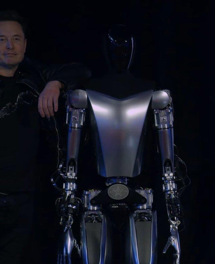 Elon Musk revela un prototipo de robot humanoide que riega las plantas