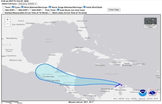 Colombia y Nicaragua en la mira de posible huracán
