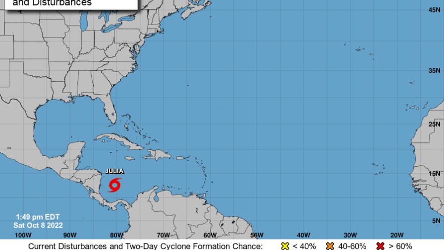 Tormenta Julia se dirige hacia Nicaragua con prisa, según el Centro de Huracanes Tormenta Julia se dirige hacia Nicaragua con prisa, según el Centro de Huracanes