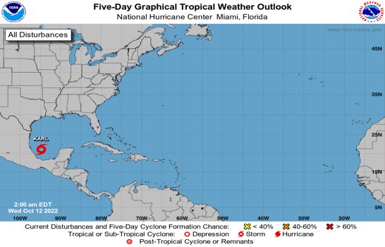 México vigila tormenta Karl que se dirige a Veracruz y pide extremar precauciones