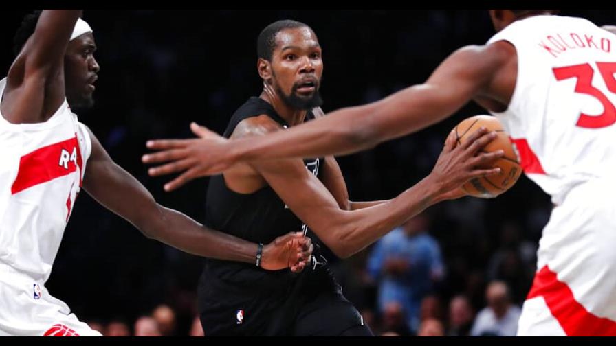 Kevin Durant rompe el empate y Nets se imponen a Raptors