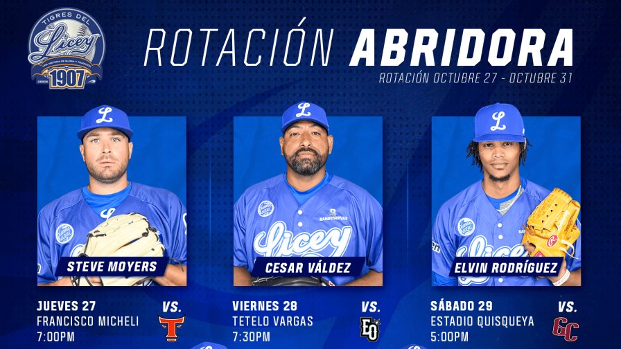 Licey anuncia su rotación para próximos partidos Licey anuncia su rotación para próximos partidos