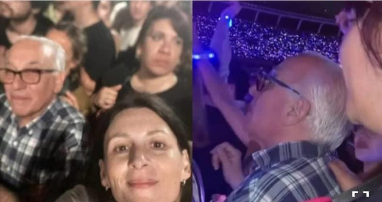 Se hace viral video de abuelo disfrutando de concierto de Coldplay