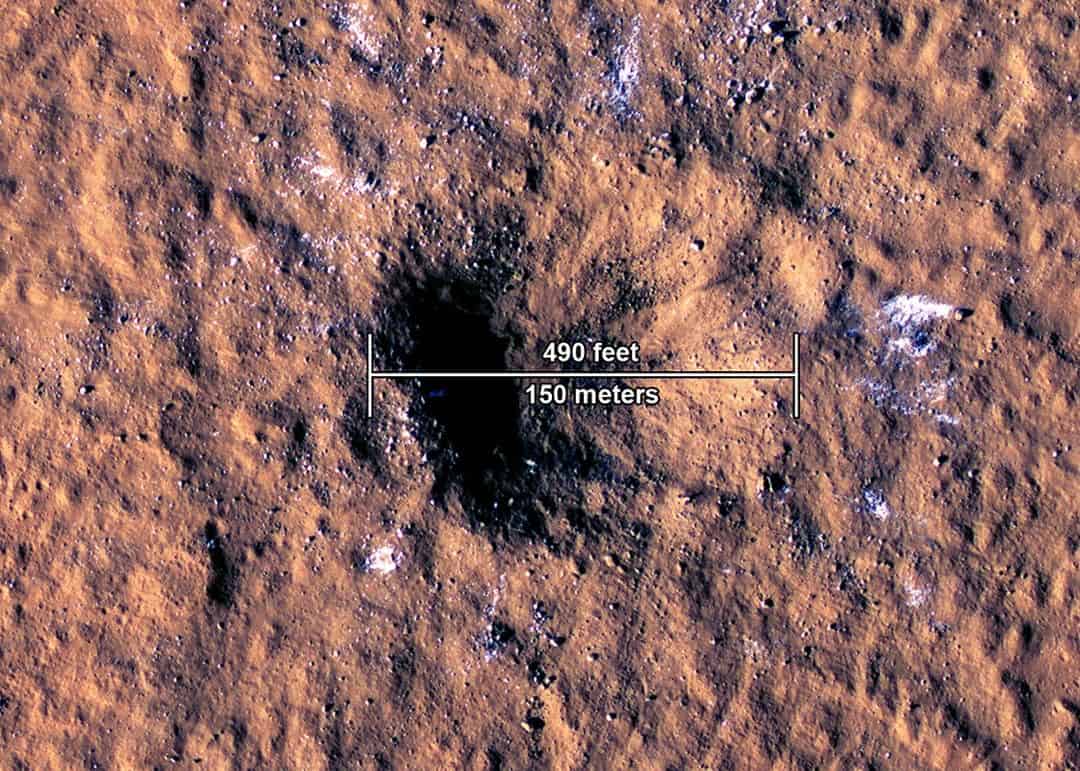 El impacto de meteoritos en Marte revela cómo es la corteza marciana