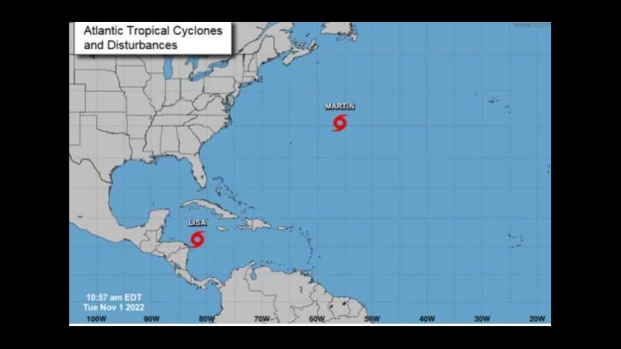 La tormenta tropical Martin se suma a Lisa en la cuenca del Atlántico La tormenta tropical Martin se suma a Lisa en la cuenca del Atlántico