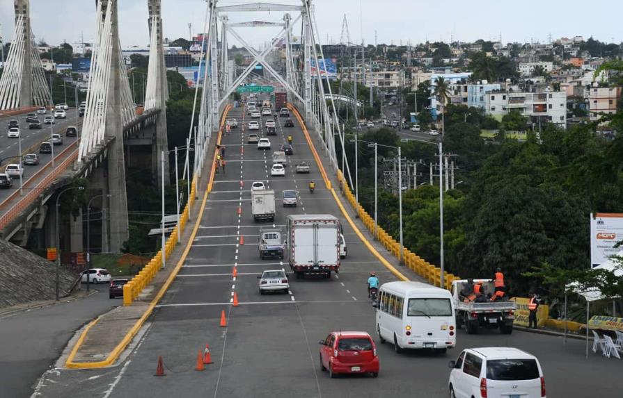 Ya están abiertos todos los carriles del puente Juan Pablo Duarte