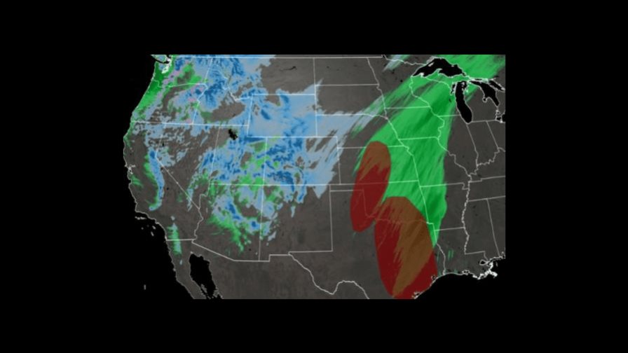 Sistema de tormentas dejará nieve en el oeste de EEUU y amenaza de tornado al sur Sistema de tormentas dejará nieve en el oeste de EEUU y amenaza de tornado al sur