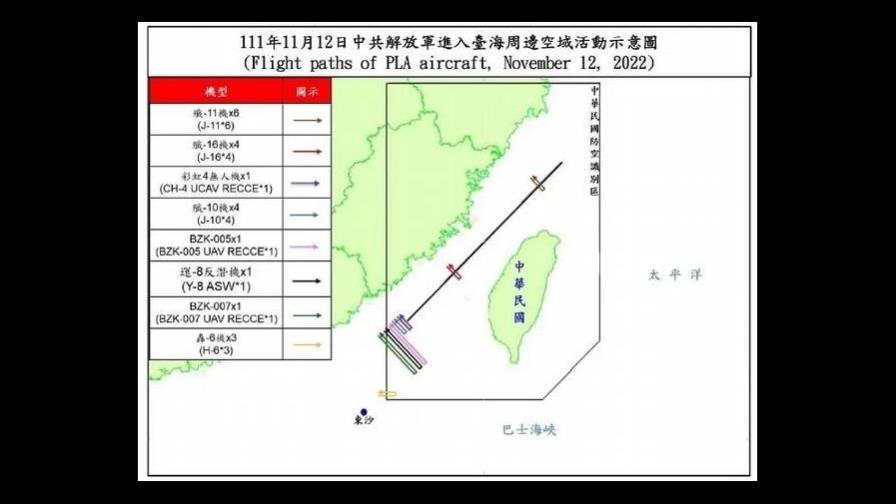 Taiwán denuncia aproximaciones de más de 40 aviones de combate chinos antes de reunión entre Biden y Xi