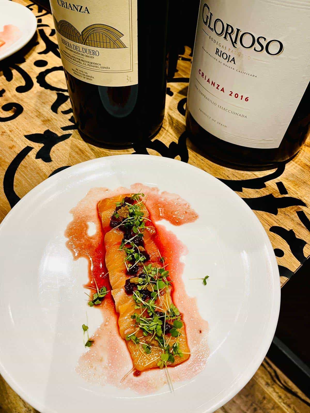 Crudo de salmón de Bottega Fratelli.