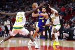 Con diez triples de Thompson, Warriors ganan fuera de casa Con diez triples de Thompson, Warriors ganan fuera de casa