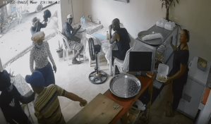 Video | Grupo de hombres y mujeres asalta personas mientras comían en una cafetería en San Isidro