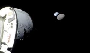 Orion capta la Luna junto a la Tierra desde su m&aacute;ximo alejamiento