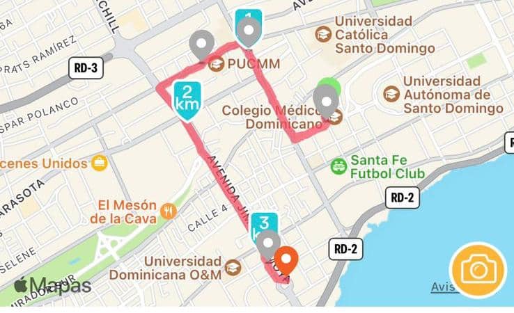 Trayectoria de la marcha.&nbsp;