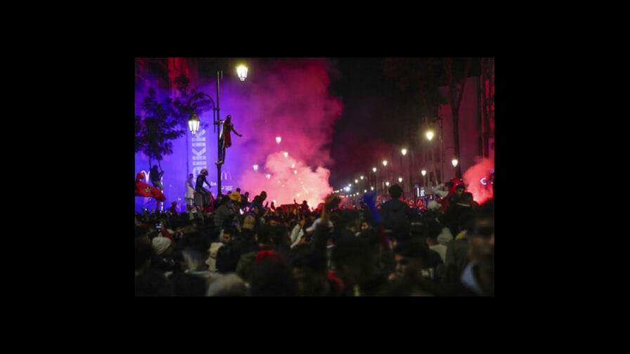 Marroquíes, de fiesta tras triunfo histórico en el Mundial