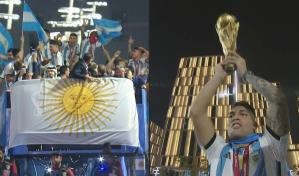 Desfile triunfal de la selección argentina por Doha