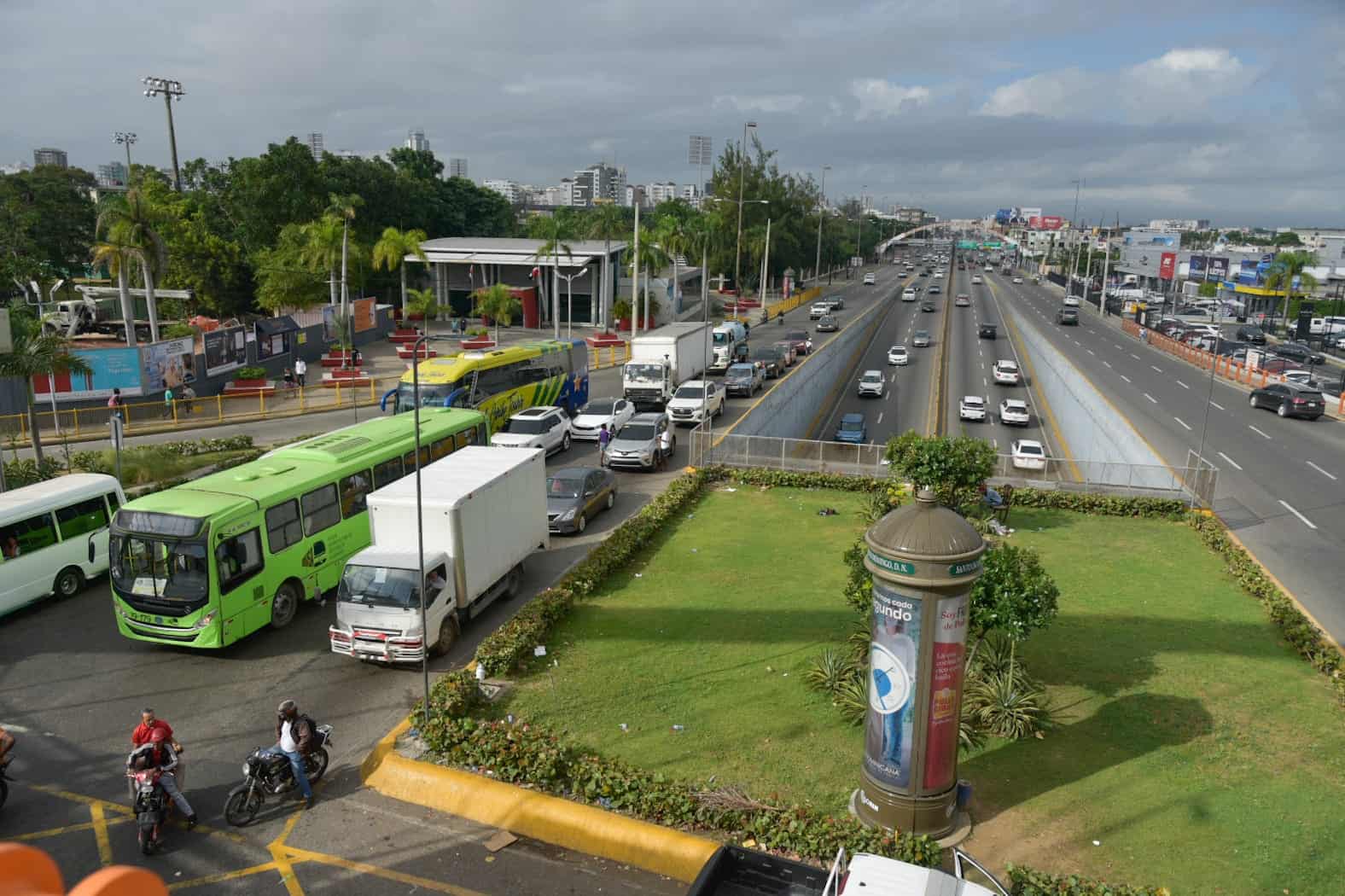 El tránsito en el Distrito Nacional.<br>