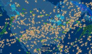 Así se ve el tráfico aéreo en Estados Unidos en tiempo real