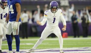 Vikings superan a Giants con gol de campo de 61 yardas