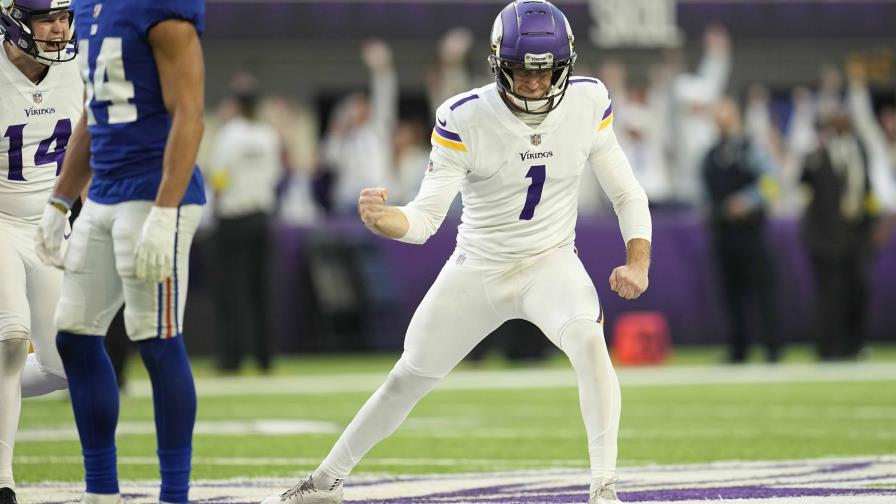 Vikings superan a Giants con gol de campo de 61 yardas