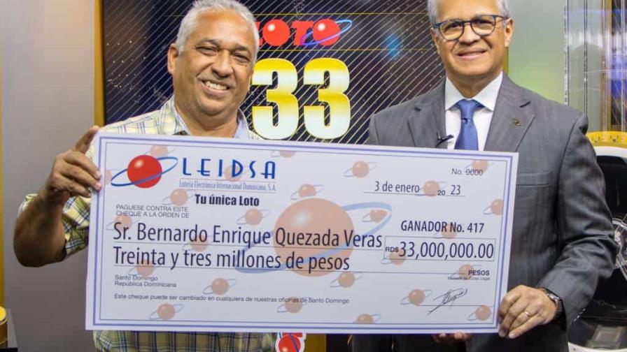 Leidsa entrega 33 millones de pesos al ganador 417 del Loto