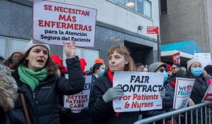 Contin&uacute;a por segundo d&iacute;a huelga de enfermeras en dos hospitales de Nueva York
