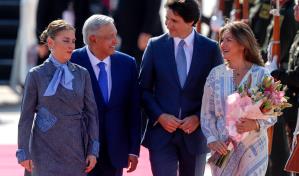 Trudeau arriba a Palacio Nacional para cena con Biden y López Obrador