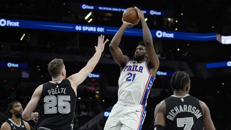 VIDEO | Con doble-doble de Embiid, 76ers derrotan a Spurs 