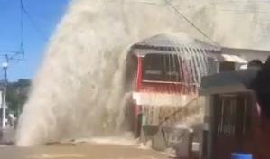 Video | Explotó otra vez tubería en Bella Vista, Santiago