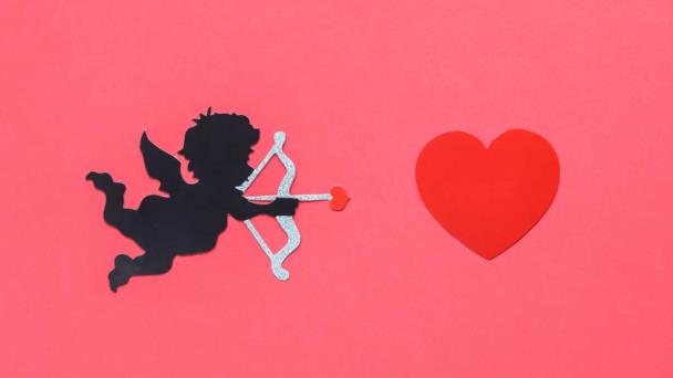 Cupido Lanza Flecha De Amor Con Arco Concepto Del Día De San