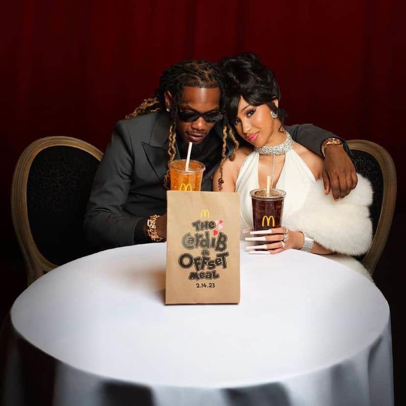 Cardi B y Offset celebran San Valentín con lanzamiento de menú de McDonald’s