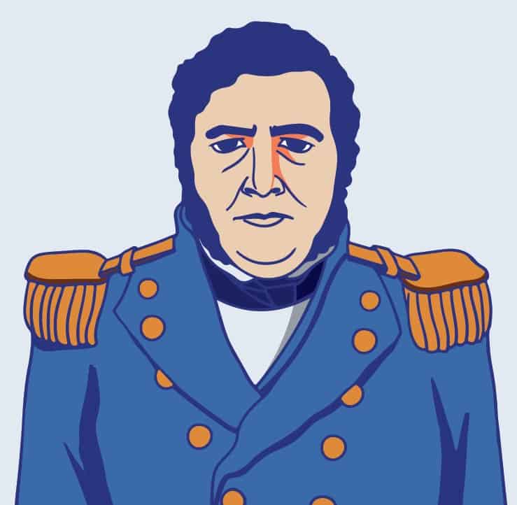 Nació en Hincha (hoy parte de Haití), en 1801, y murió en Santo Domingo, en 1864. Militar y político dominicano. Proclamada la independencia en 1844, fue nombrado general en jefe del ejército. Lideró las tropas dominicanas en las batallas del 19 de marzo y la de Las Carreras. Al imponerse los liberales a los conservadores en la Junta Central, tomó la capital, disolvió la Junta y arrestó a los trinitarios, declarándolos traidores. Se hizo elegir Presidente de la República, convirtiéndose en el primer mandatario dominicano, el 13 de noviembre de 1844. Fue mandatario del país en otras dos ocasiones, anexionando el país a España, en marzo de 1861.