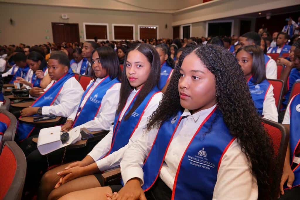 Durante el acto de graduación.