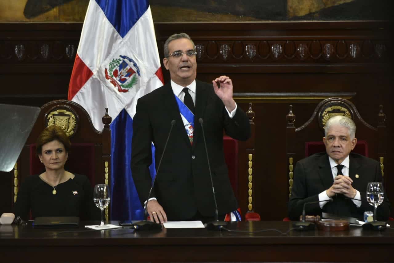 El presidente Luis Abinader durante su discurso de rendición de cuentas.