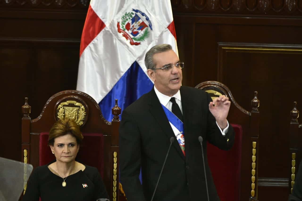 El presidente Luis Abinader durante su discurso de rendición de cuentas.<br><br>