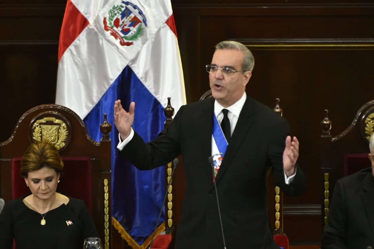 El presidente Luis Abinader durante su discurso de rendición de cuentas.<br><br>