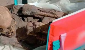 Un repartidor a domicilio cargaba momia prehispánica en su mochila en Perú
