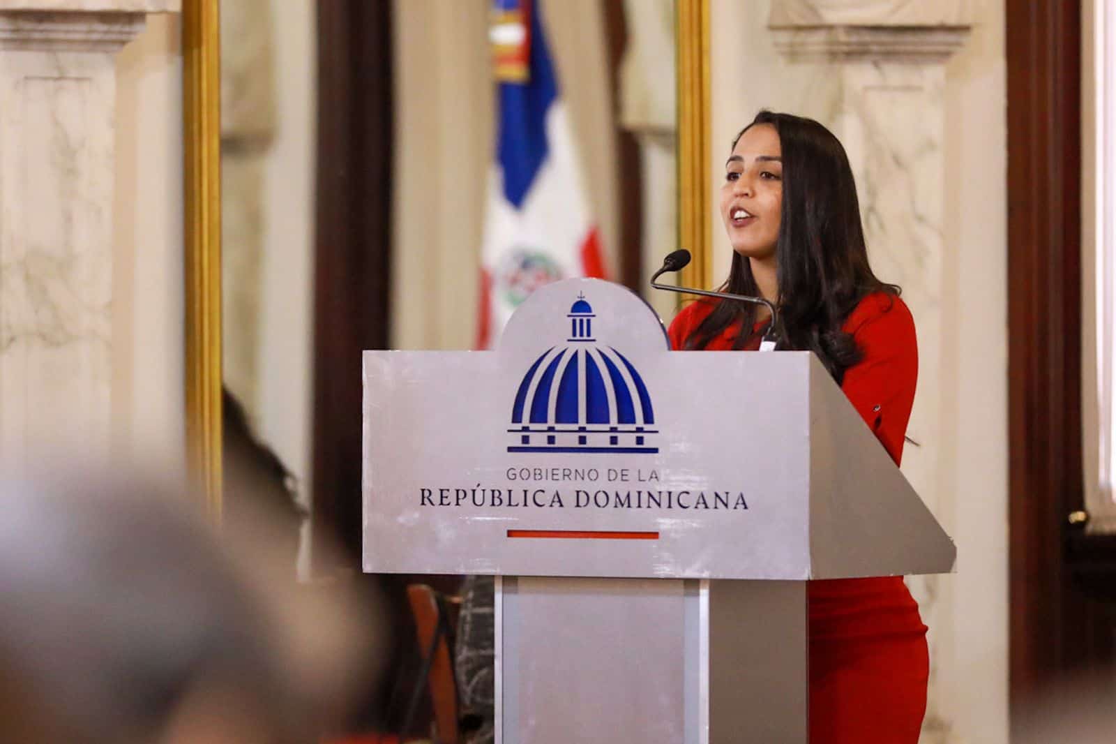 Durante la presentación del Natalie Souffront, directora de Economía Industrial del Viceministerio de Desarrollo Industrial del MICM.